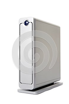 External hard drive on white