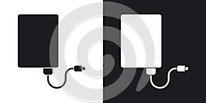 External hard drive icon isolated on white background