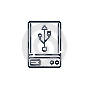 external hard drive icon vector from hardware concept. Thin line illustration of external hard drive editable stroke. external