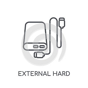 External hard drive linear icon. Modern outline External hard dr