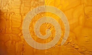 External insulation of house walls with yellow sprayed polyurethane foam