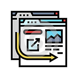 external linking seo color icon vector illustration