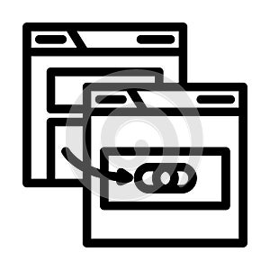 external linking seo line icon vector illustration
