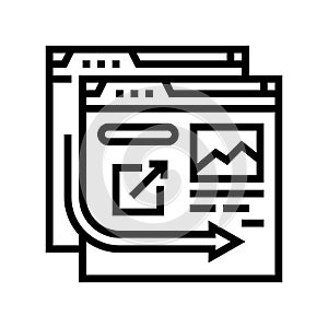 external linking seo line icon vector illustration