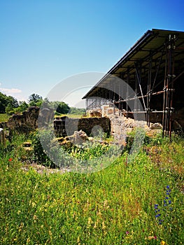 External panoramic at Ancient Abbey of St.Vincenzo Volturno, Rocchetta a Volturno, Castel San Vincenzo, Isernia, Italy