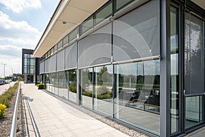 External roller blinds on large windows
