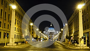 External of St. Peter`s Basilica square, Rome Italy