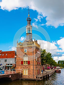 External view of Accijnstoren tower of Alkmaar, Netherlands