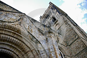 External view of Durham Cathedral, started in 1093. Durham, UK, August 26, 2010.