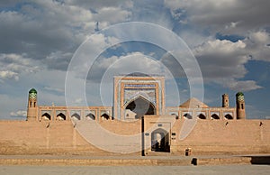 External view of Kutlug Murad Inaka Madrasah. Itchan Kala. Khiva. Uzbekistan