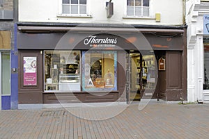 External view of Thorntons shop.