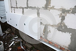 External wall insulation with styrofoam insulation sheets for ho photo