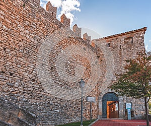 The external walls of the ancient Castello della Guaita in the historic center of San Marino
