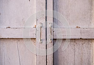 The external wood window and wall of a vintage wood house