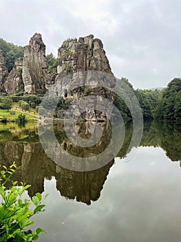 Externsteine cliffs in Teutoburger forest