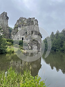 Externsteine cliffs in Teutoburger forest