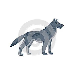 Extinct animals. Dire wolf. Prehistoric extinct american wolfl. Flat style vector illustration isolated on white