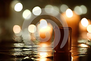 Extinct candle with reflection