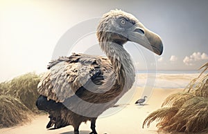 Extinct Dodo Bird On A Beach