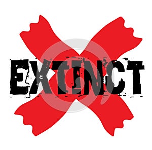 EXTINCT stamp on white background