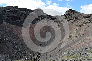 Extinct volcano The abode of the devil in the national Park Pali Aike in the South of Chile.