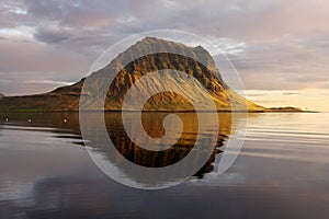 Extinct volcano in Iceland. Mount Kirkjufell