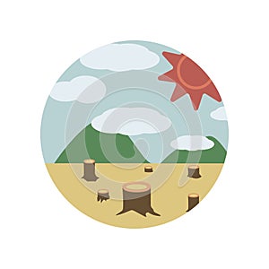 extinction destruction of forests color icon. Element of global warming illustration. Signs and symbols collection icon for websit