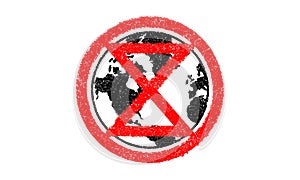 Extinction Symbol over black planet earth, concept illustration Extinction Rebellion