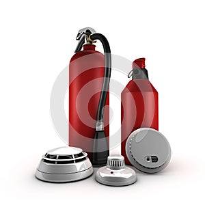 Extinguisher and fire detection photo