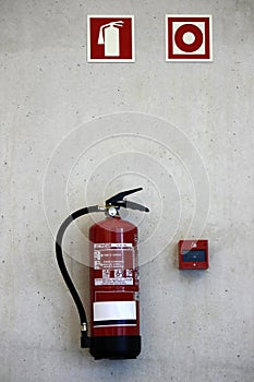 Extinguisher on the wall
