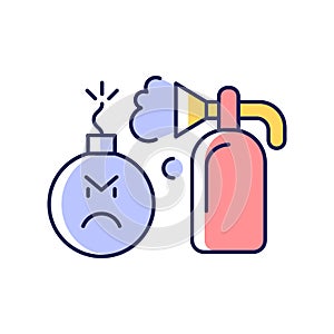 Extinguishing emotions RGB color icon