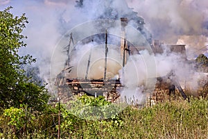 Extinguishing the fire destroyed the village house