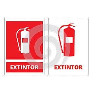 Extintor banners on a white background (trad. Fire extinguisher)