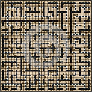 Extra big black-yellow maze in ortho view photo