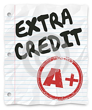 Extra Credit Added Points Results Graded School Paper Homework photo