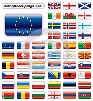 Další lesklý vlajky evropa 