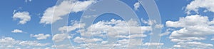 Extra large panorama of blue sky with white clouds