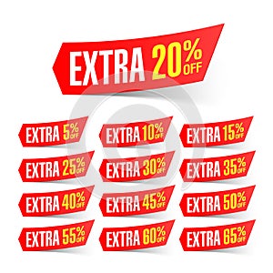 Extra sale discount labels