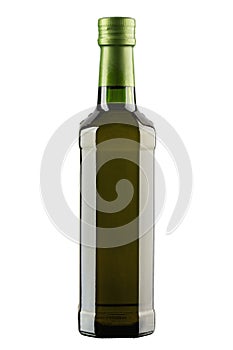Extra-virgin olive oil bottle Isolated on white background photo