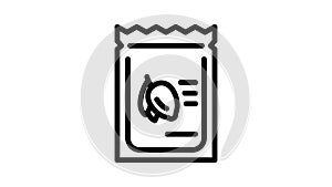 extra virgin olive oil sachets line icon animation