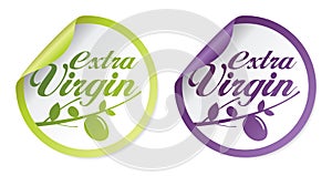 Extra virgin olive oil stickers photo