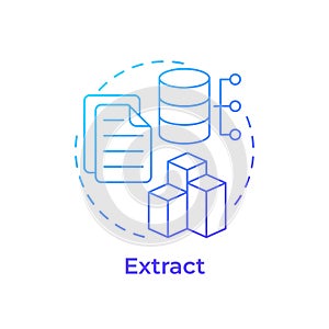 Extract blue gradient concept icon