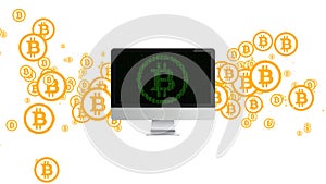 Extraction of cryptocurrency. Mining bitcoin. Mining of crypto currency photo