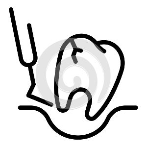 Extraction of a diseased tooth icon, outline style