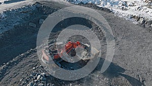 extraction and loading process of rock material from quarry