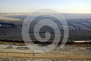 Extraction of minerals. Open-pit coal field