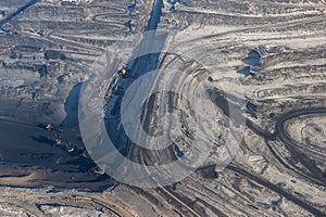 Extraction of minerals. Open-pit coal field