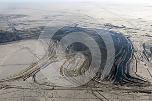 Extraction of minerals. Open-pit coal field