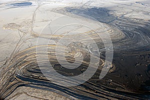 Extraction of minerals. Open-pit coal field