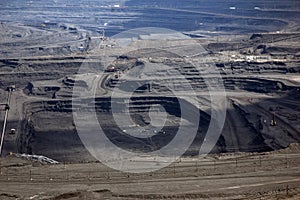 Extraction of minerals. Open-pit coal field